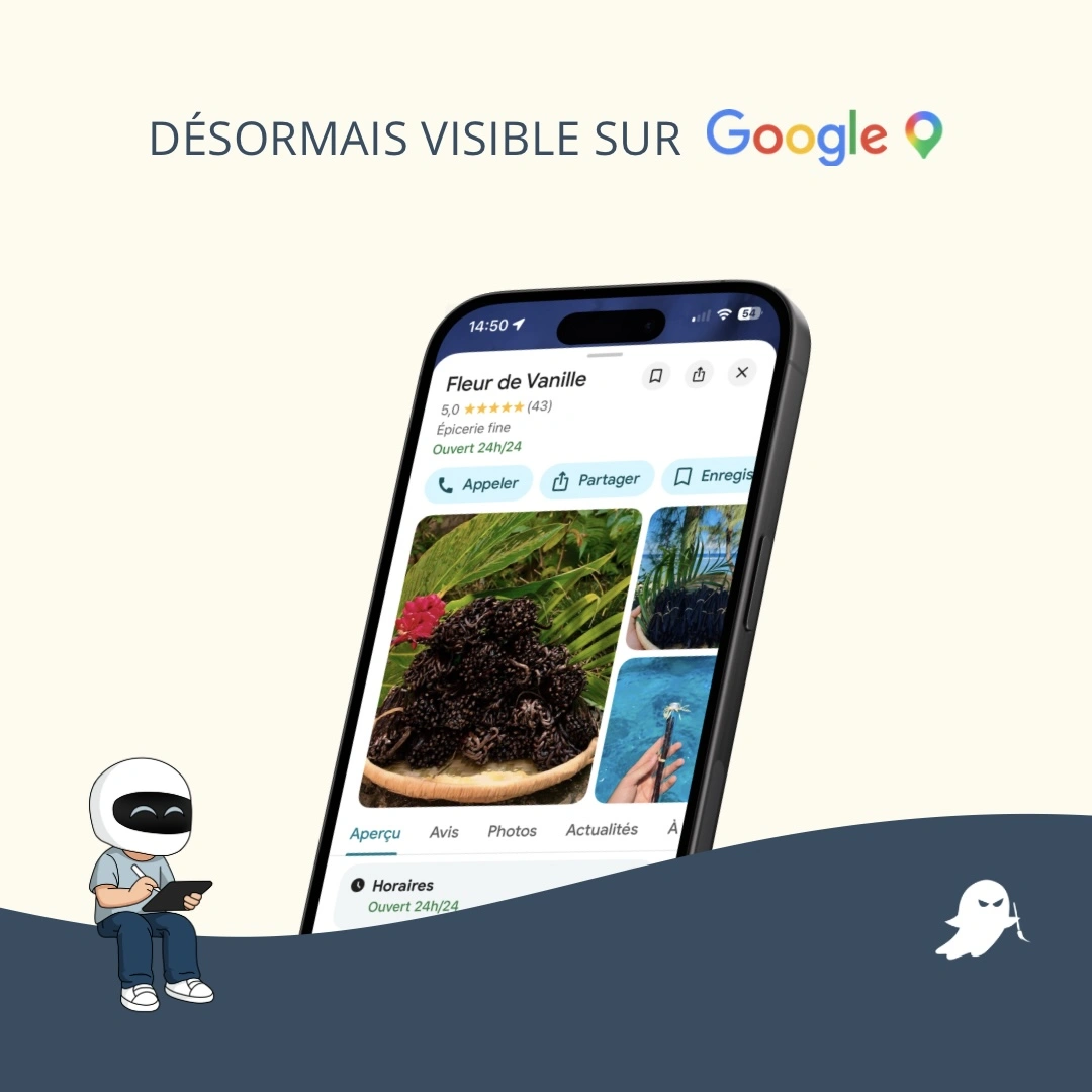 Présentation de la page Google Fleur de Vanille
